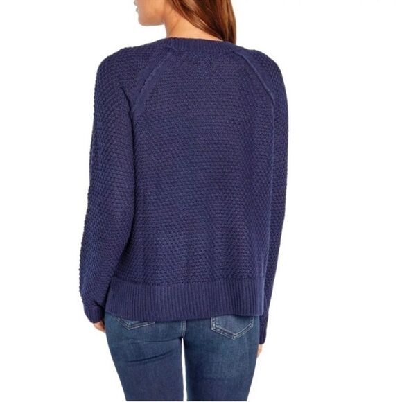 Gap NWT Textured Midnight Navy Crew Neck Sweater Size XL - Picture 2 of 14